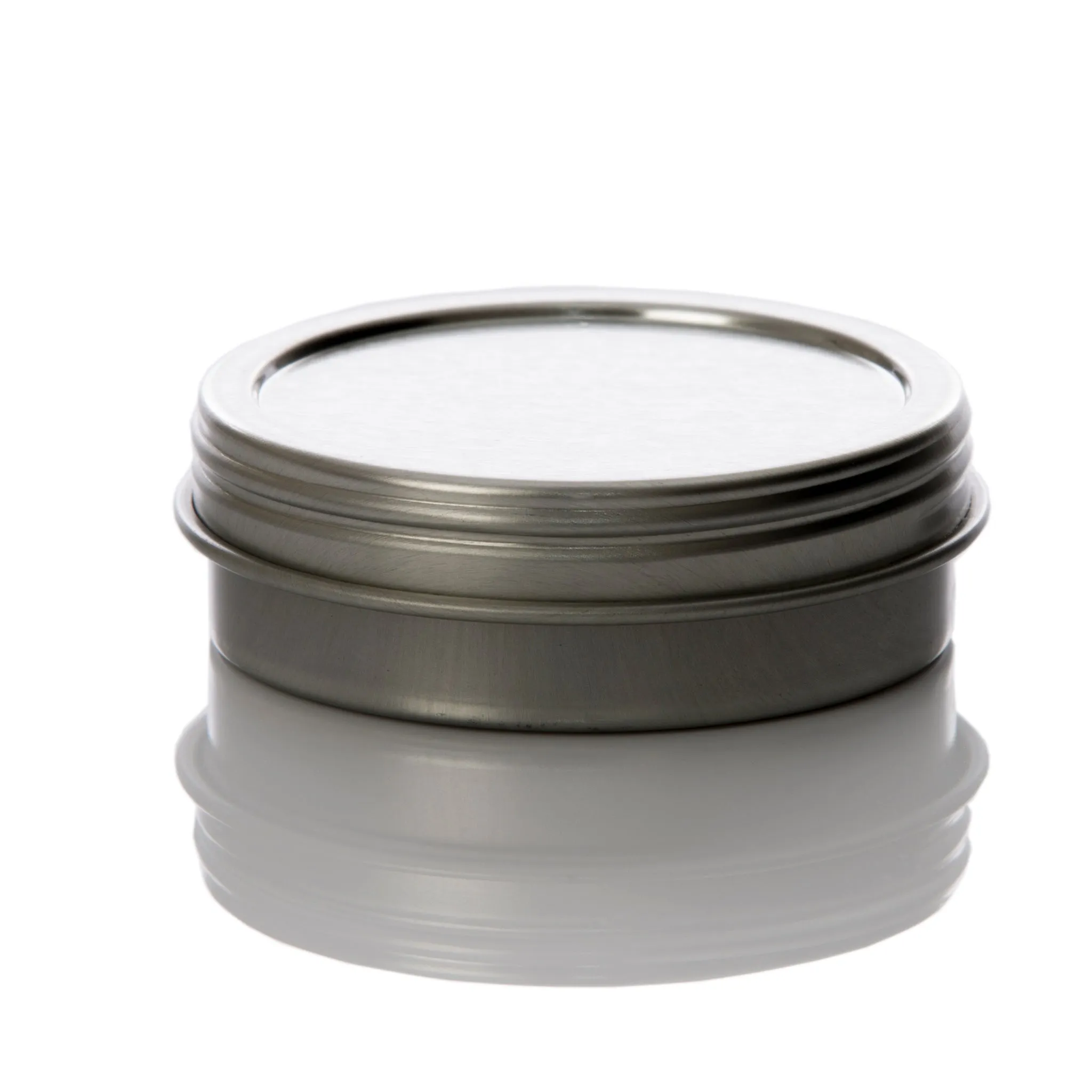 1 oz Silver Shallow Screw Top Metal Tin