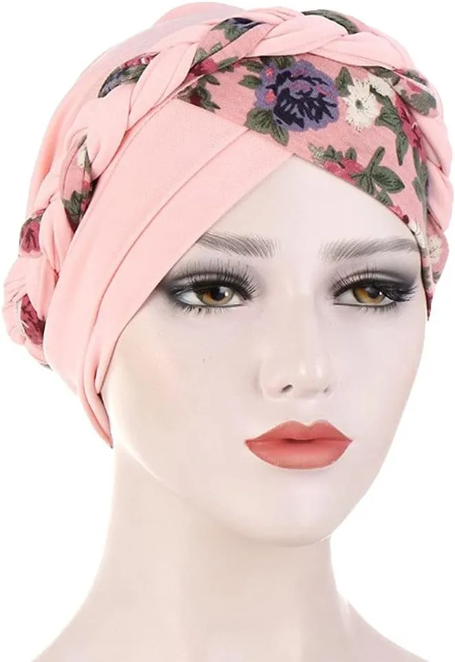 3 Pack Womens Printed Turban Hat Head Wraps Covers Chemo Cancer Beanies Cap Headwear