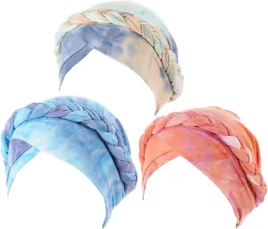 3 Pack Womens Printed Turban Hat Head Wraps Covers Chemo Cancer Beanies Cap Headwear
