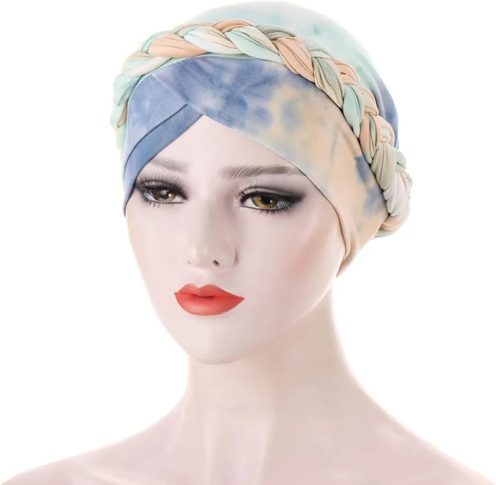 3 Pack Womens Printed Turban Hat Head Wraps Covers Chemo Cancer Beanies Cap Headwear