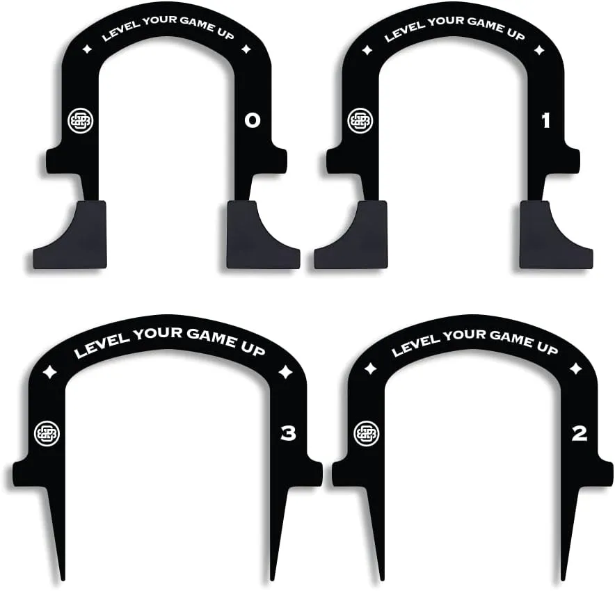 Back 2 Basics Black Putting Gates Set  4-Pack Pro Golf Training Aid to Improve Alignment & Accuracy  Indoor Putter Gate Trainer with Carry Bag  Compact & Lightweight for Practice and Tailgate Games
