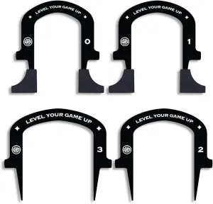 Back 2 Basics Black Putting Gates Set  4-Pack Pro Golf Training Aid to Improve Alignment & Accuracy  Indoor Putter Gate Trainer with Carry Bag  Compact & Lightweight for Practice and Tailgate Games