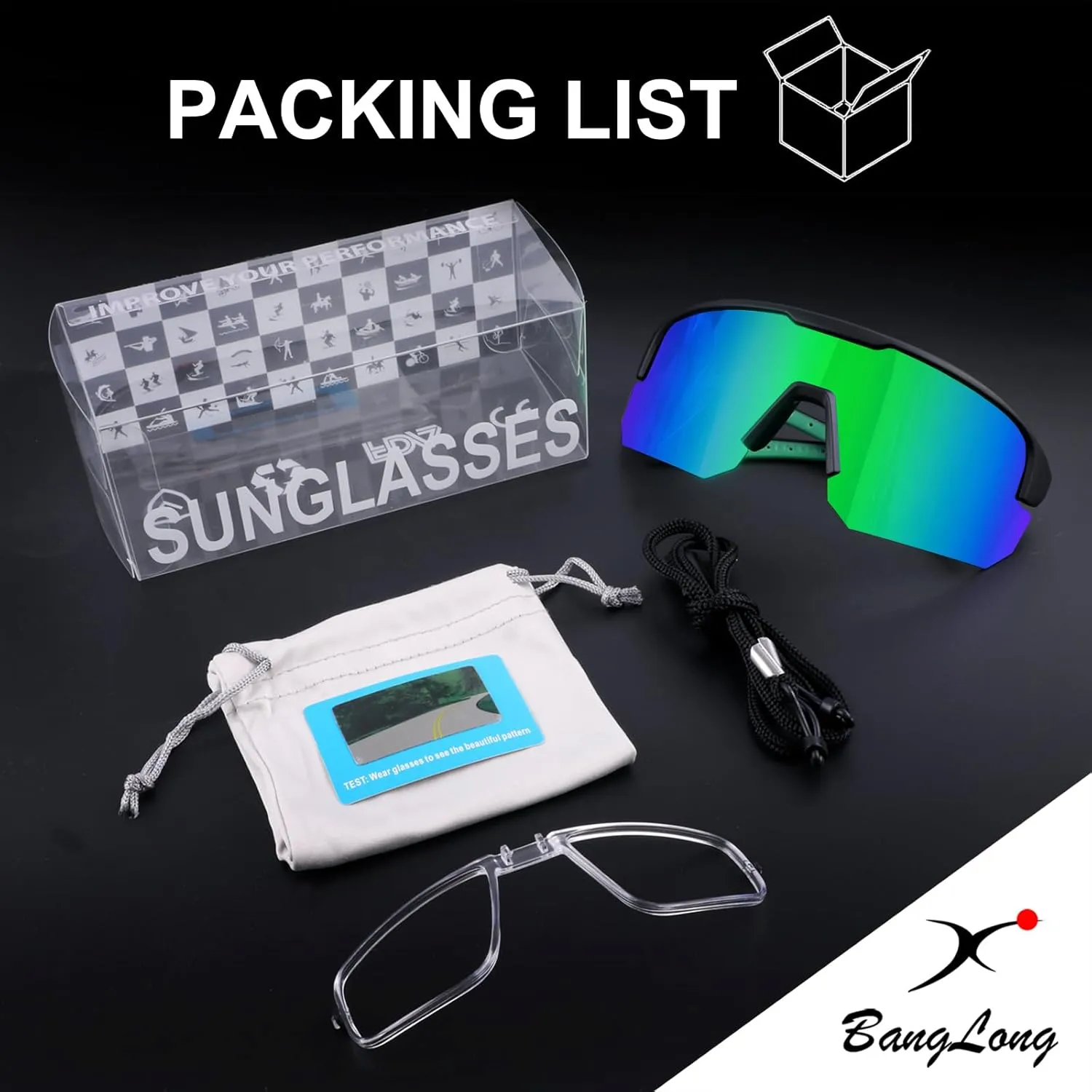 BangLong Polarized Baseball Sunglasses for Men Women UV Protection Cycling Glasses for Sports Running Bike Golf Fishing