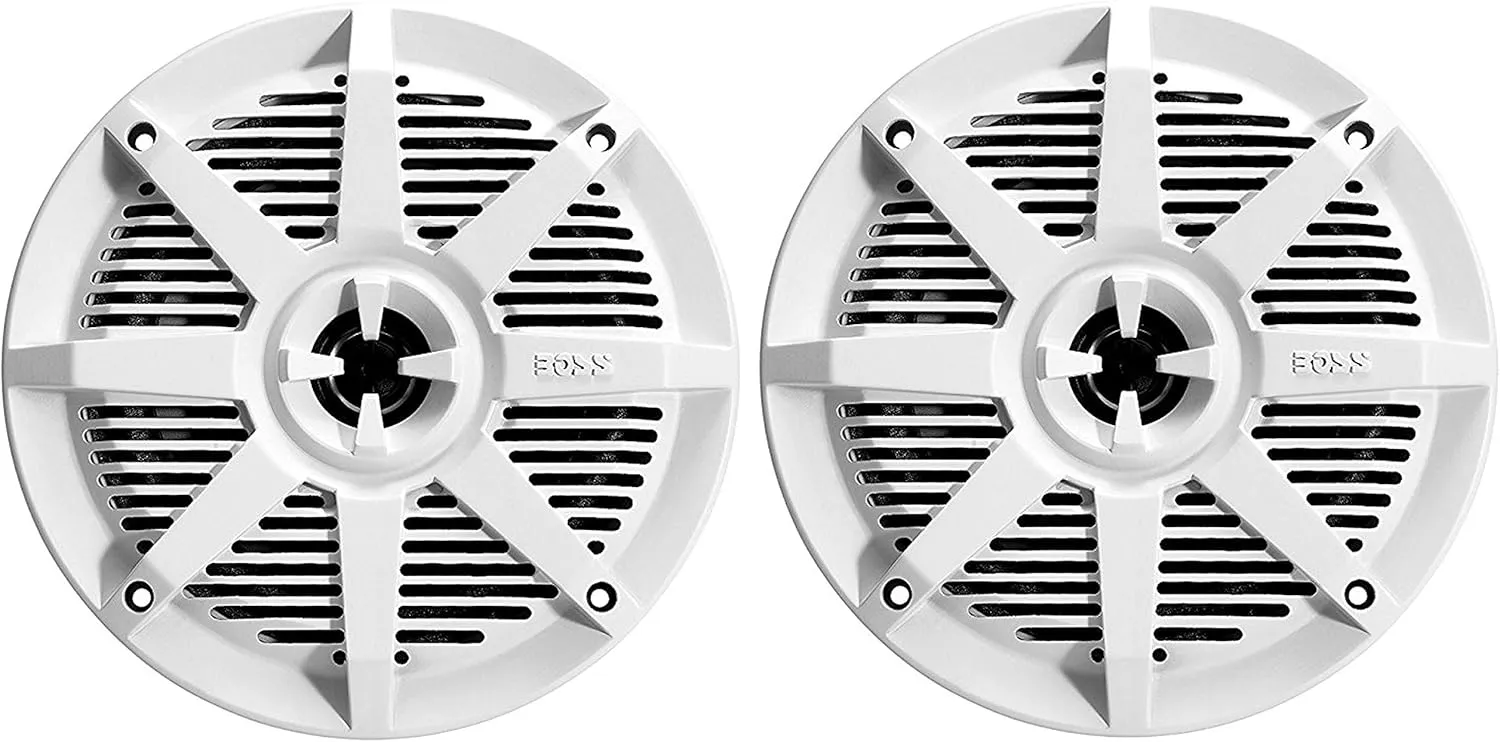 BOSS Audio Systems MR52W 5.25 inch Marine Boat Stereo Speakers - 150 Watts Coaxial, 2 Way, Full Range, 4 Ohms, Weatherproof, Sold in Pairs