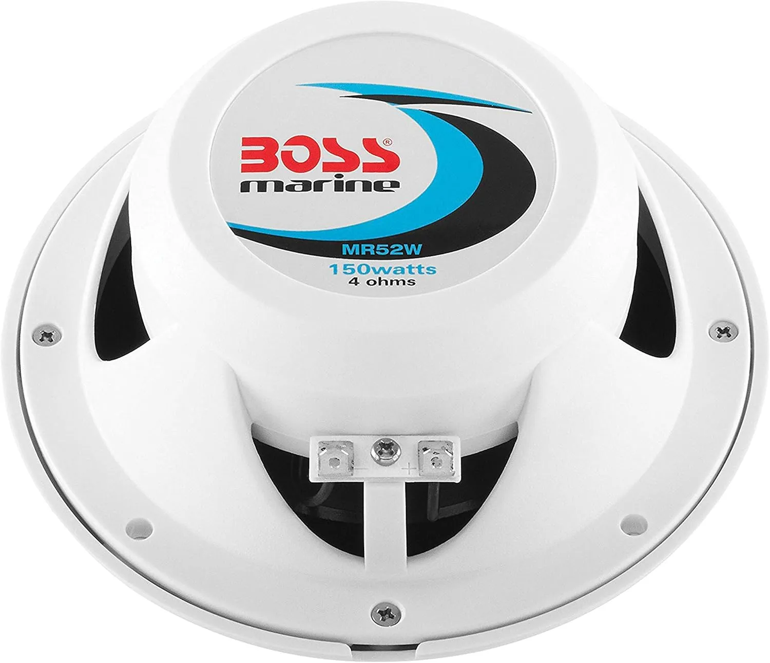 BOSS Audio Systems MR52W 5.25 inch Marine Boat Stereo Speakers - 150 Watts Coaxial, 2 Way, Full Range, 4 Ohms, Weatherproof, Sold in Pairs