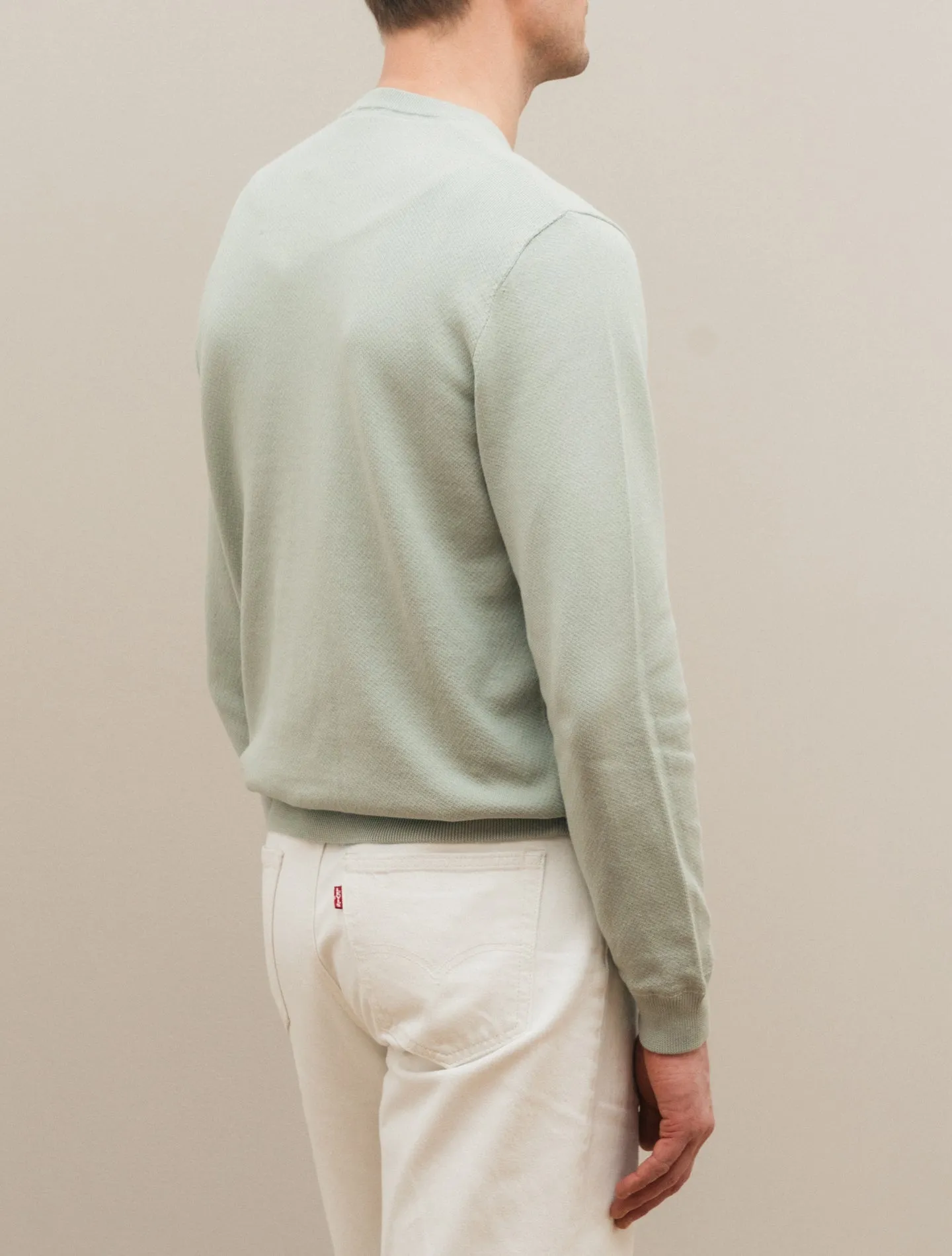Cotton Knitted Collage Sweater Sage
