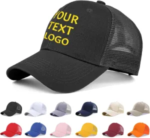 Custom Baseball Cap with Embroidery Text Logo and Print Photo,Image, Personalized Adjustable Summer Sun Hat Unisex