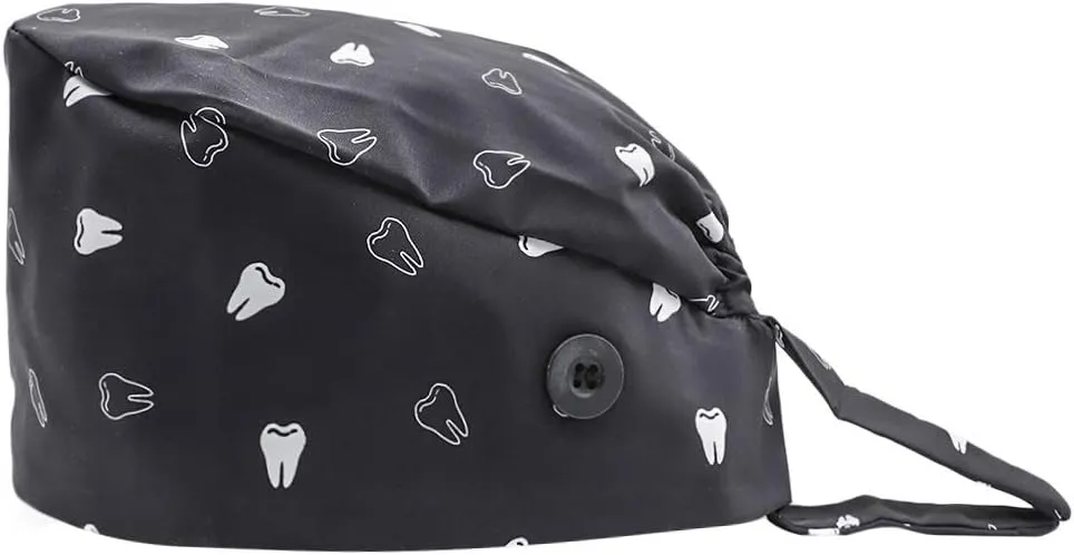 Cute Printed Working Cap with Sweatband Adjustable Tie Back Hats for Women/Men