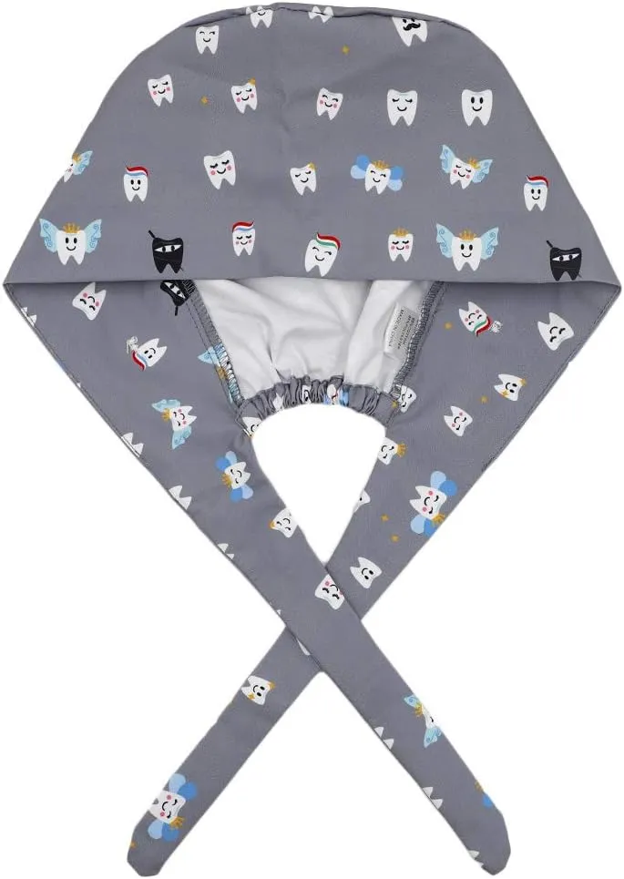 Cute Printed Working Cap with Sweatband Adjustable Tie Back Hats for Women/Men