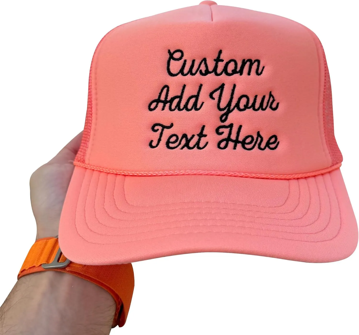 Embroidered Trucker Hat Custom Embroidery Trucker Hat Add Your Text Trucker Hat