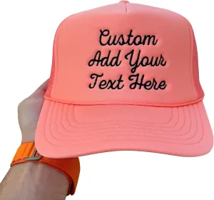 Embroidered Trucker Hat Custom Embroidery Trucker Hat Add Your Text Trucker Hat