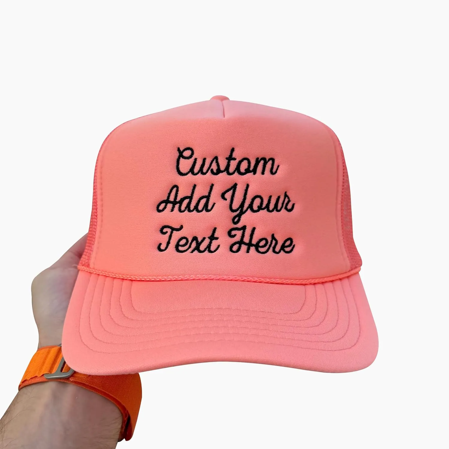 Embroidered Trucker Hat Custom Embroidery Trucker Hat Add Your Text Trucker Hat