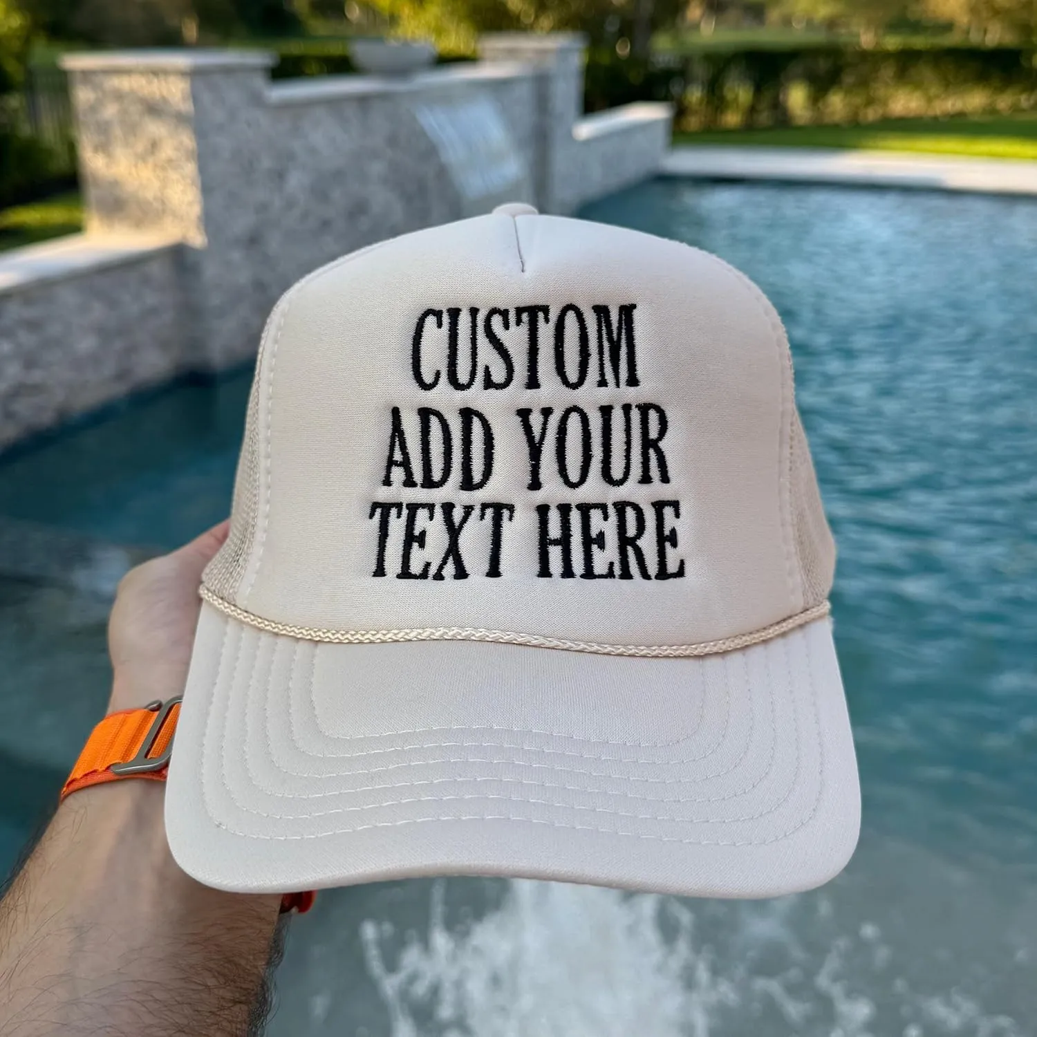 Embroidered Trucker Hat Custom Embroidery Trucker Hat Add Your Text Trucker Hat