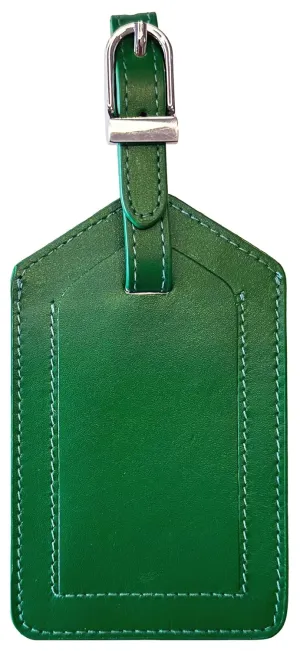 Emerald Green Genuine Top Grain Leather Luggage Tag