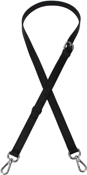 Full Grain Leather Adjustable Replacement Cross Body Purse Shoulder Strap Handbag Bag Wallet, 2/3 Wide(Black-Gun Lock)