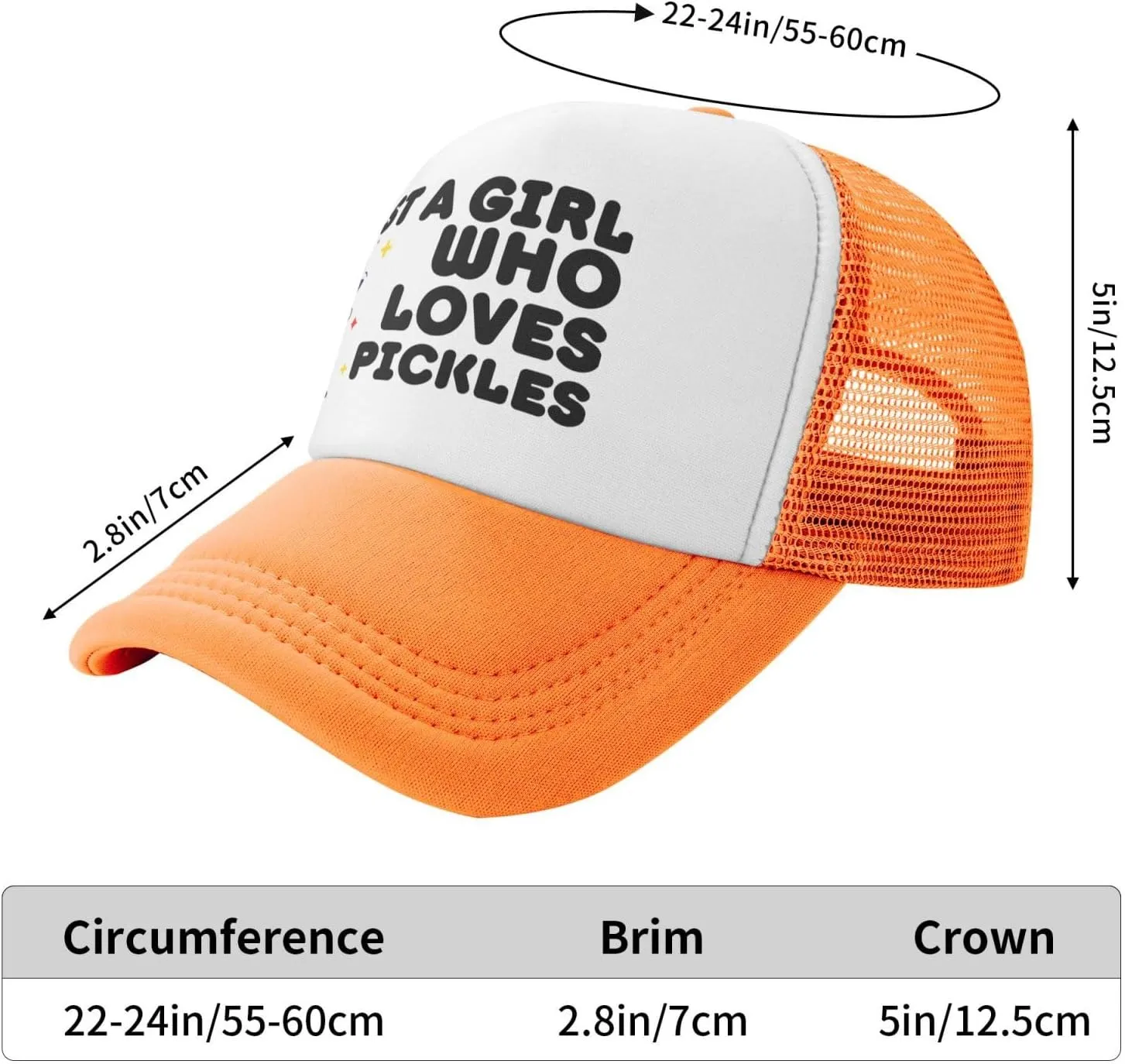 Funny Pickle Trucker Hat Unisex Adult Hats Adjustable Cap for Men and Women Classic Fishing Caps