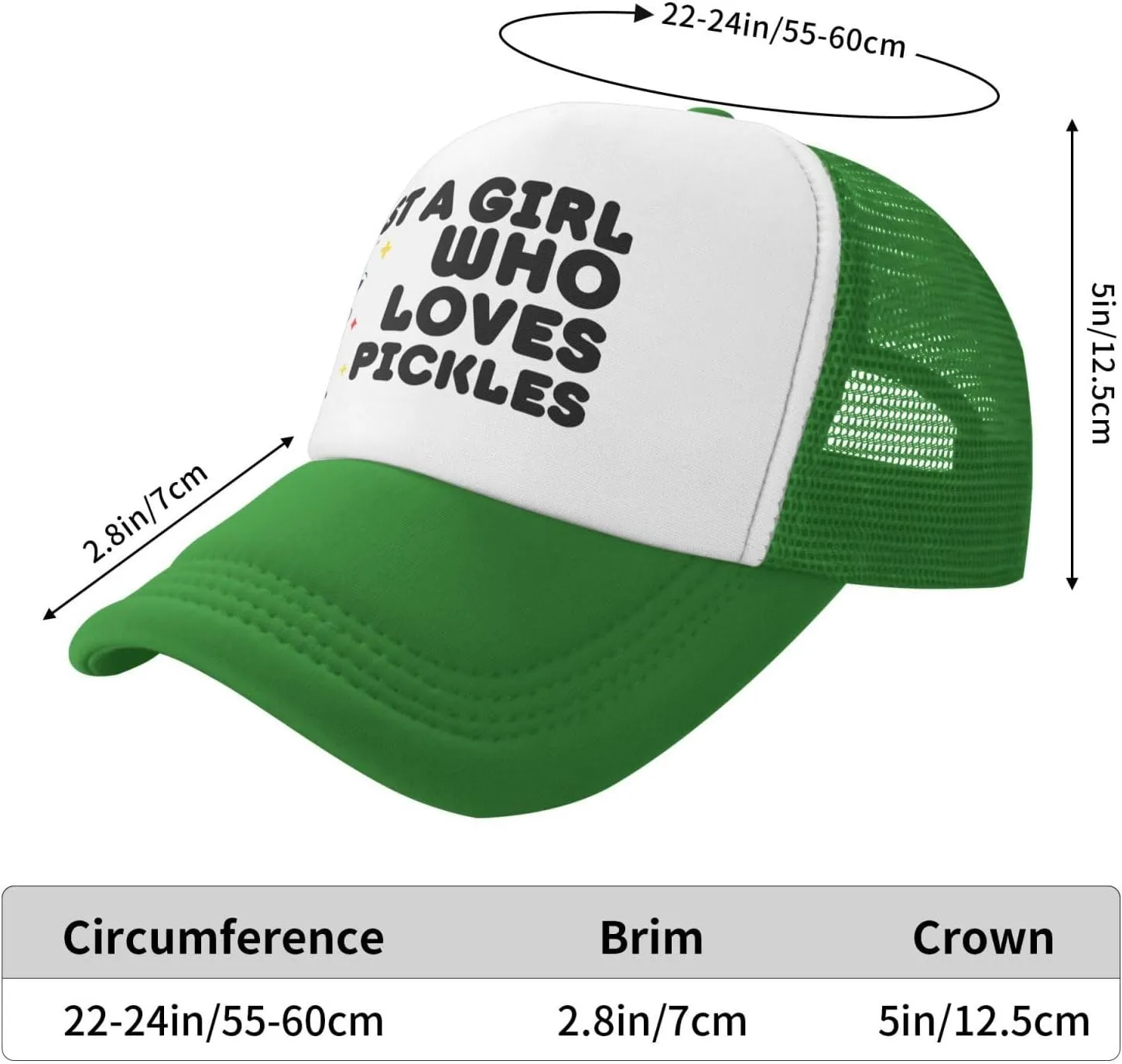 Funny Pickle Trucker Hat Unisex Adult Hats Adjustable Cap for Men and Women Classic Fishing Caps