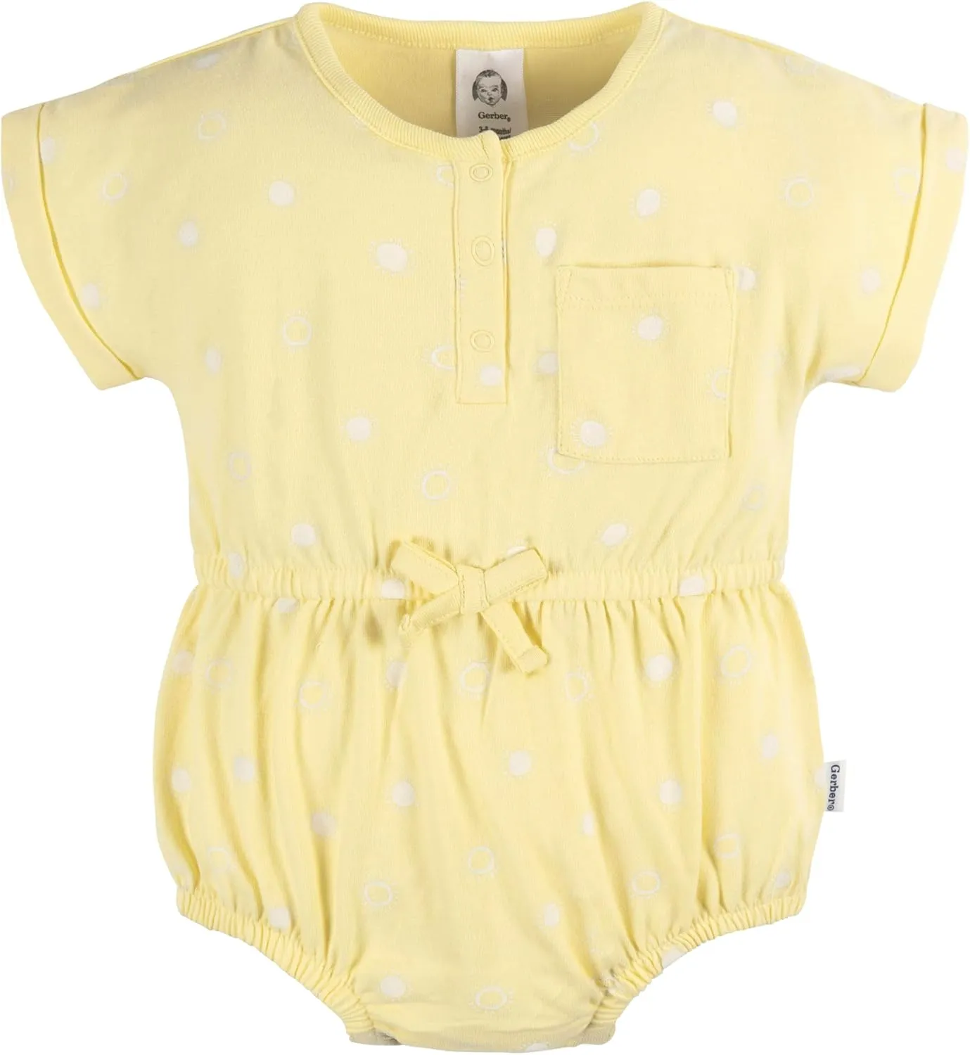 Gerber baby-girls Sleeveless and Short Sleeve Romper Set