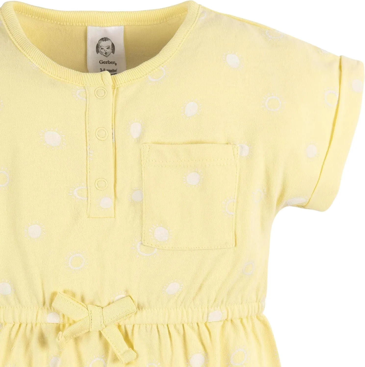 Gerber baby-girls Sleeveless and Short Sleeve Romper Set