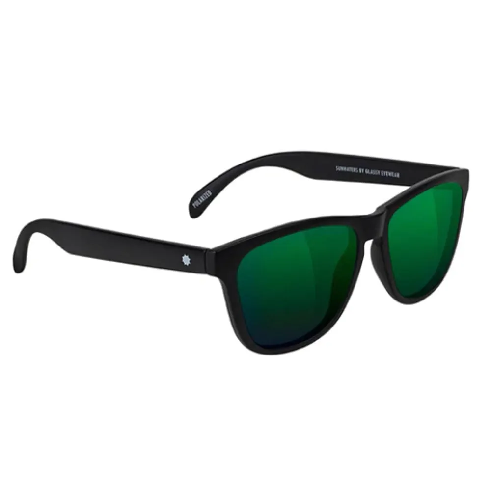 Glassy Deric Polarized Matte Black Green Mirror Lens