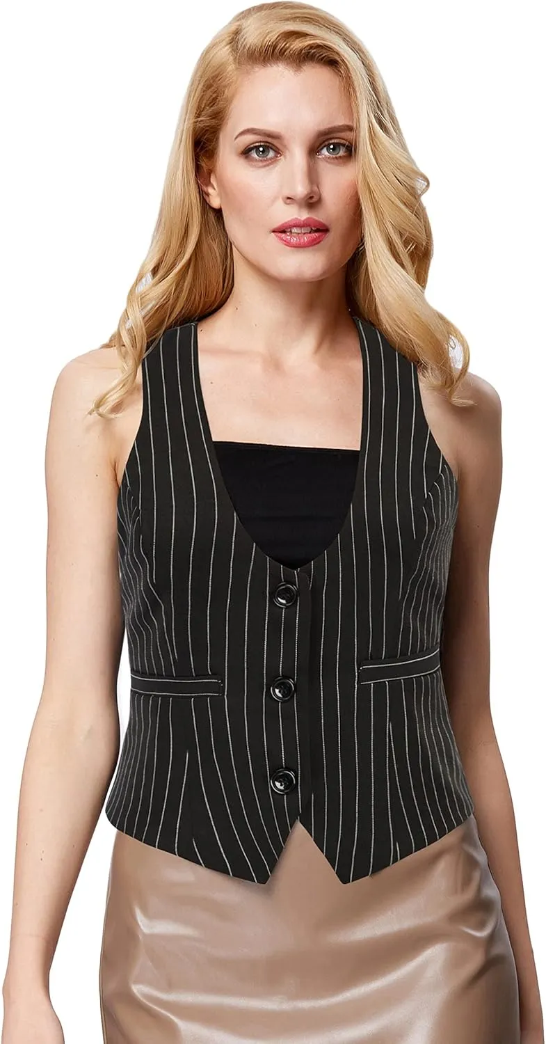 GRACE KARIN Womens Vest Top 2025 Trendy Academia Steampunk Waistcoat Racerback Vest Blazer??Runs Small, Suggest Size Up