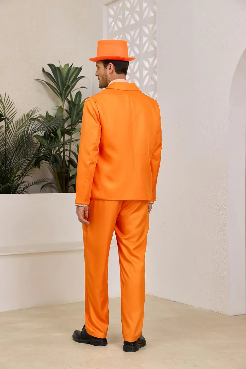 Harry and Lloyd Tuxedos Mens Fun Suit Dumber Orange Suit Dumb Blue Blazer Top Hat Bow Tie Halloween Cosplay Costume
