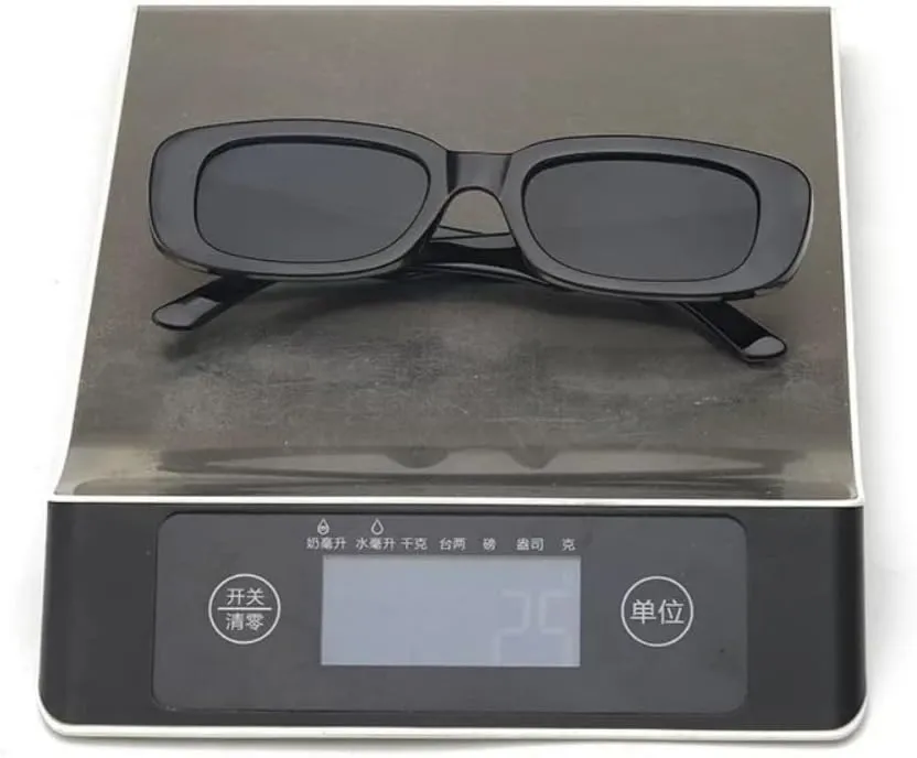 IKANOO Retro Rectangle Sunglasses for Women Men Small Square Frame Trendy Y2K 90s Black Sunglasses