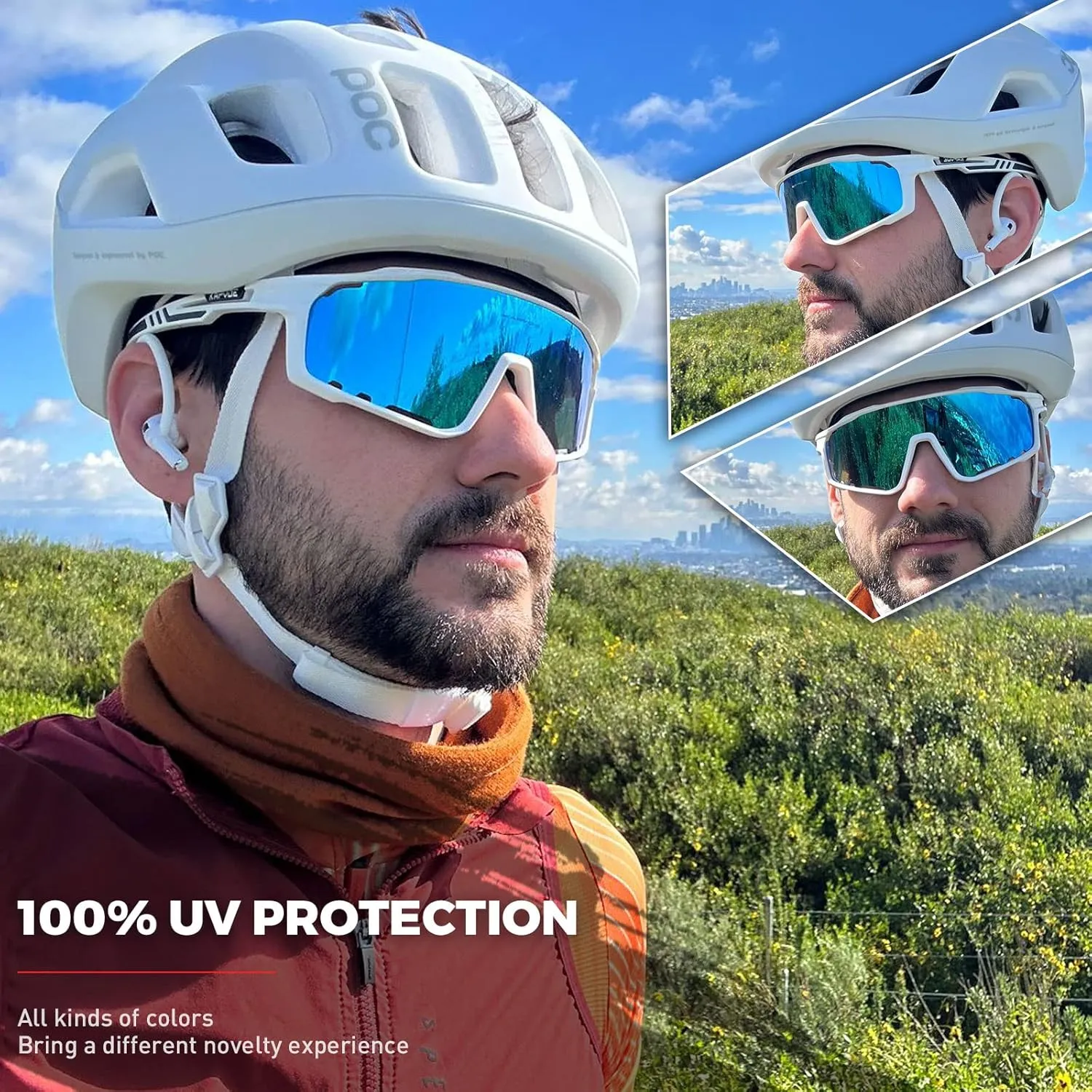 KAPVOE Polarized Cycling Glasses Men Women Mountain Bike Glasses MTB Riding TR90 Sport Sunglasses Running Bicycle K76