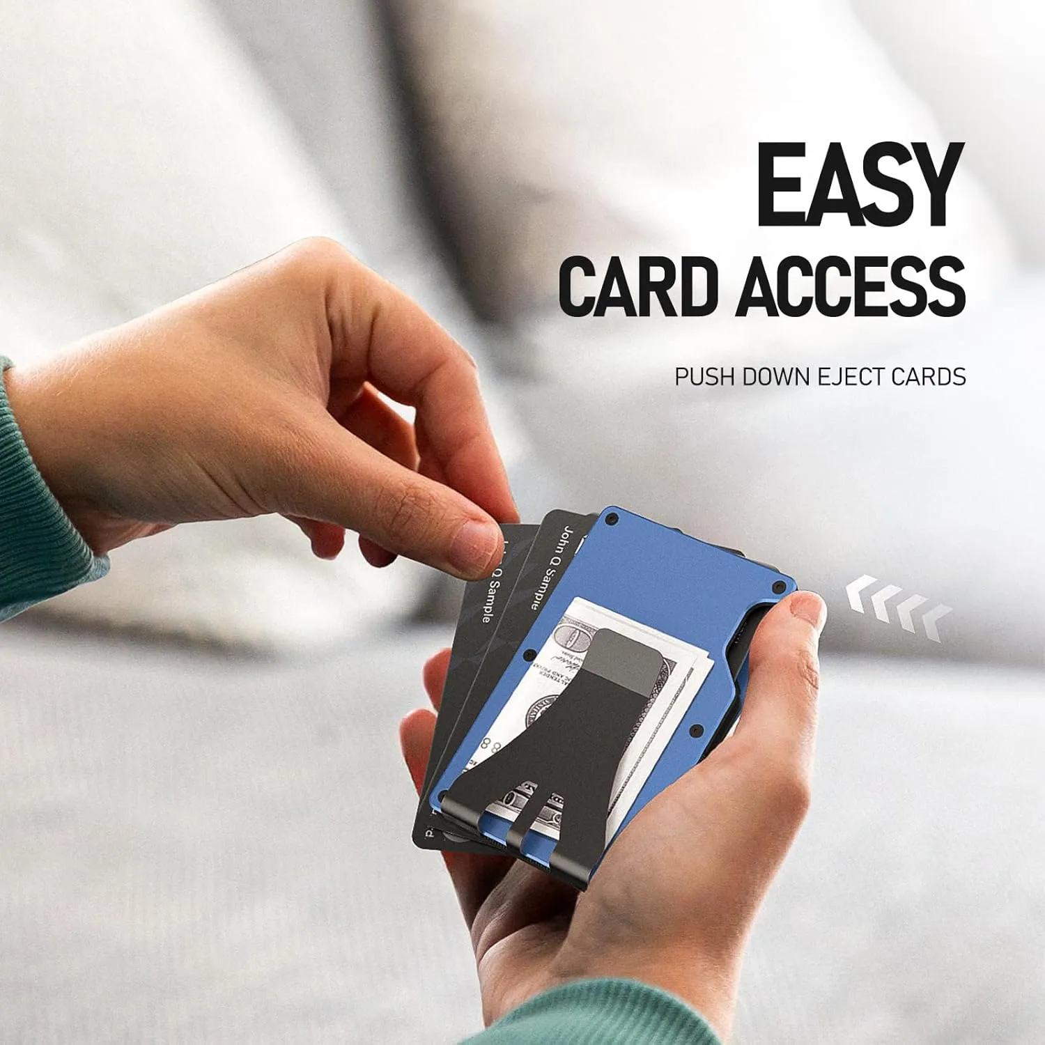 Metal Smart Wallet with E-Ink Display & Built-in Find My Chip(iOS Only), RFID Blocking Minimalist Card Holder for Men, Custom Image/QR via App (iOS & Android), Gift for Husband/Friend