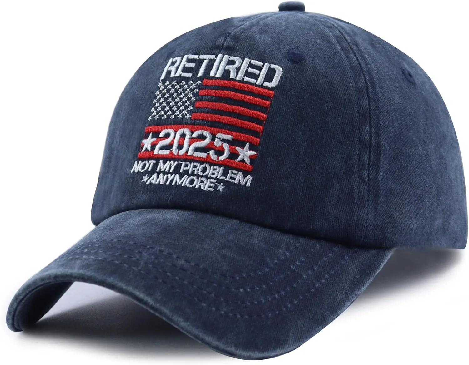 Retired 2025 Not My Problems Anymore Hat, Funny Adjustable Embroidered Retirement Baseball Cap for Men Women