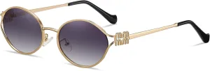 Retro Oval Sunglasses for Women Men UV400 Protection Stylish Vintage Shades Trendy Fashion Metal Frames Sun Glasses