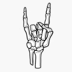 skeleton hand Sticker Bumper Sticker Vinyl Decal 5"