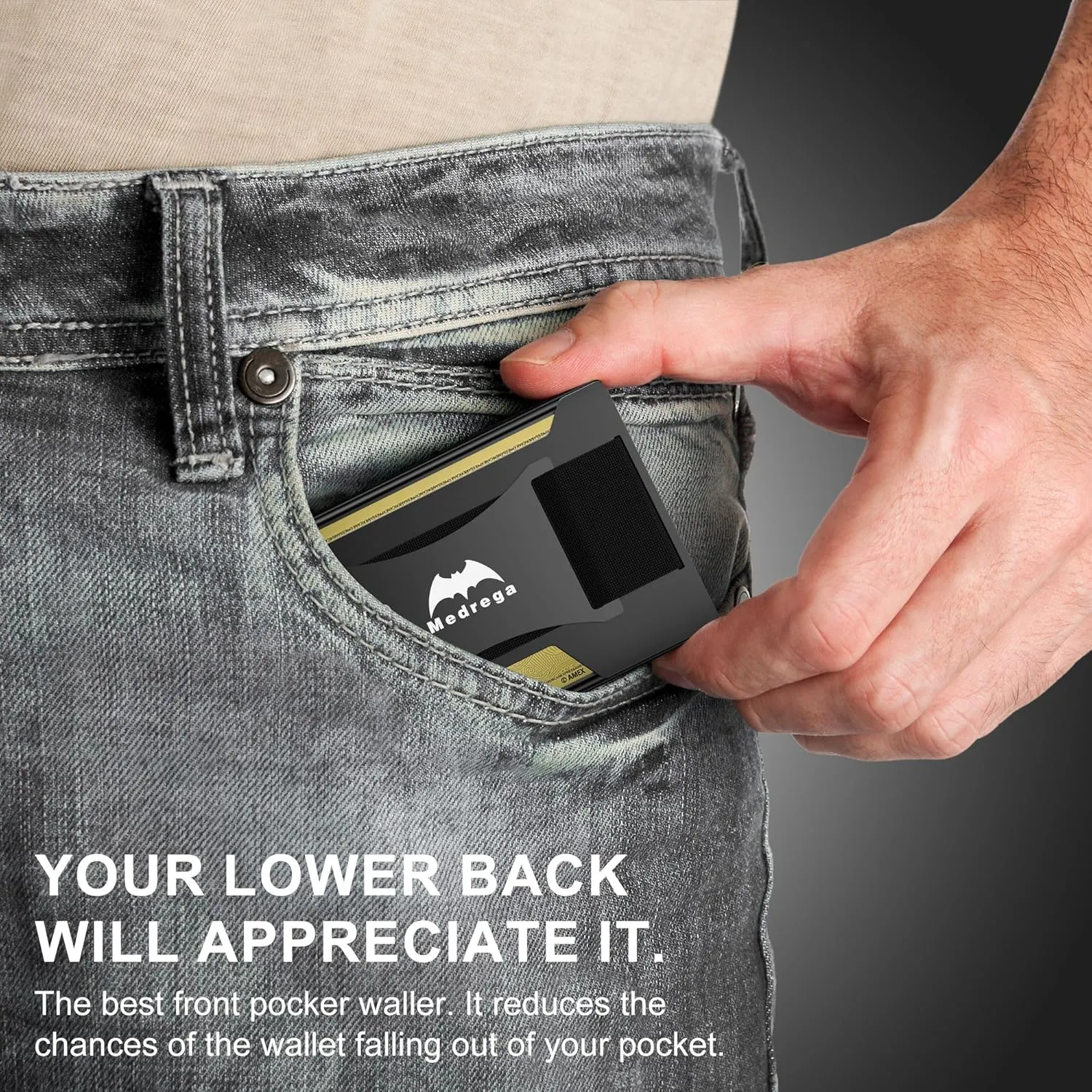 Smart Wallet for Men Slim Minimalist: Metal Pop Up Wallet - RFID Front Pocket Credit Card Holder - Gift for Male Husband at Anniversay Brithday