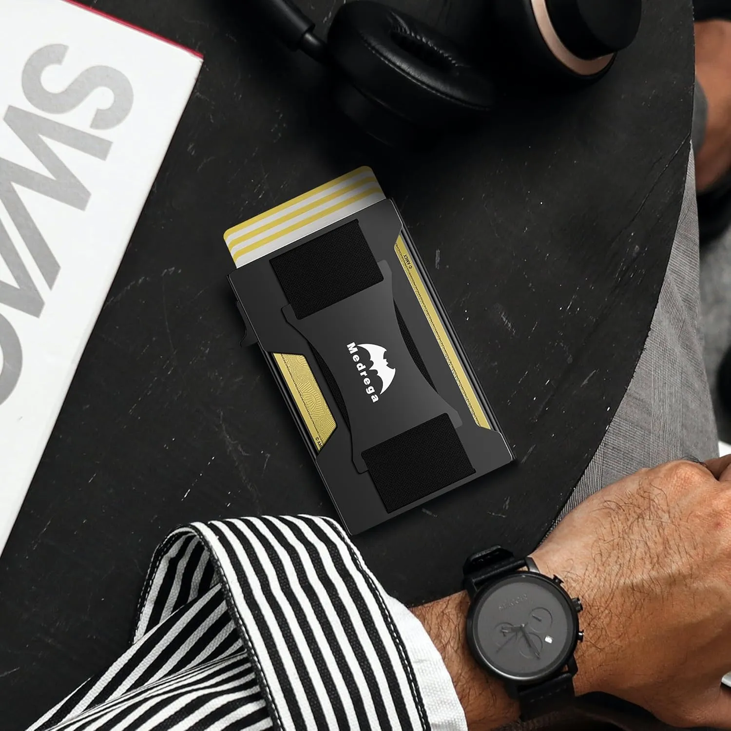 Smart Wallet for Men Slim Minimalist: Metal Pop Up Wallet - RFID Front Pocket Credit Card Holder - Gift for Male Husband at Anniversay Brithday