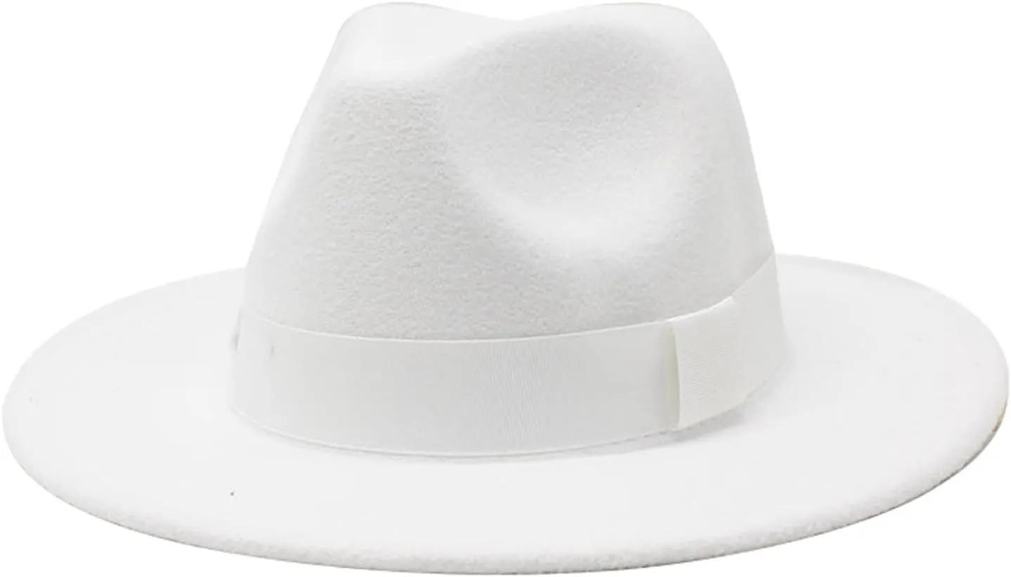 Solid Fedora Hats for Mens/Womens Fedora Hats Wide Brim Fedora Hats Rancher Hat