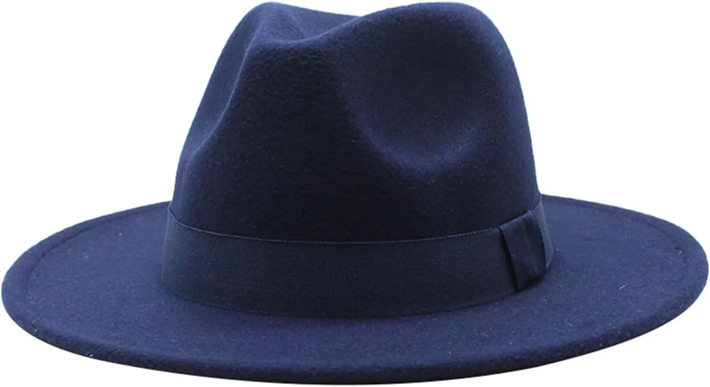 Solid Fedora Hats for Mens/Womens Fedora Hats Wide Brim Fedora Hats Rancher Hat