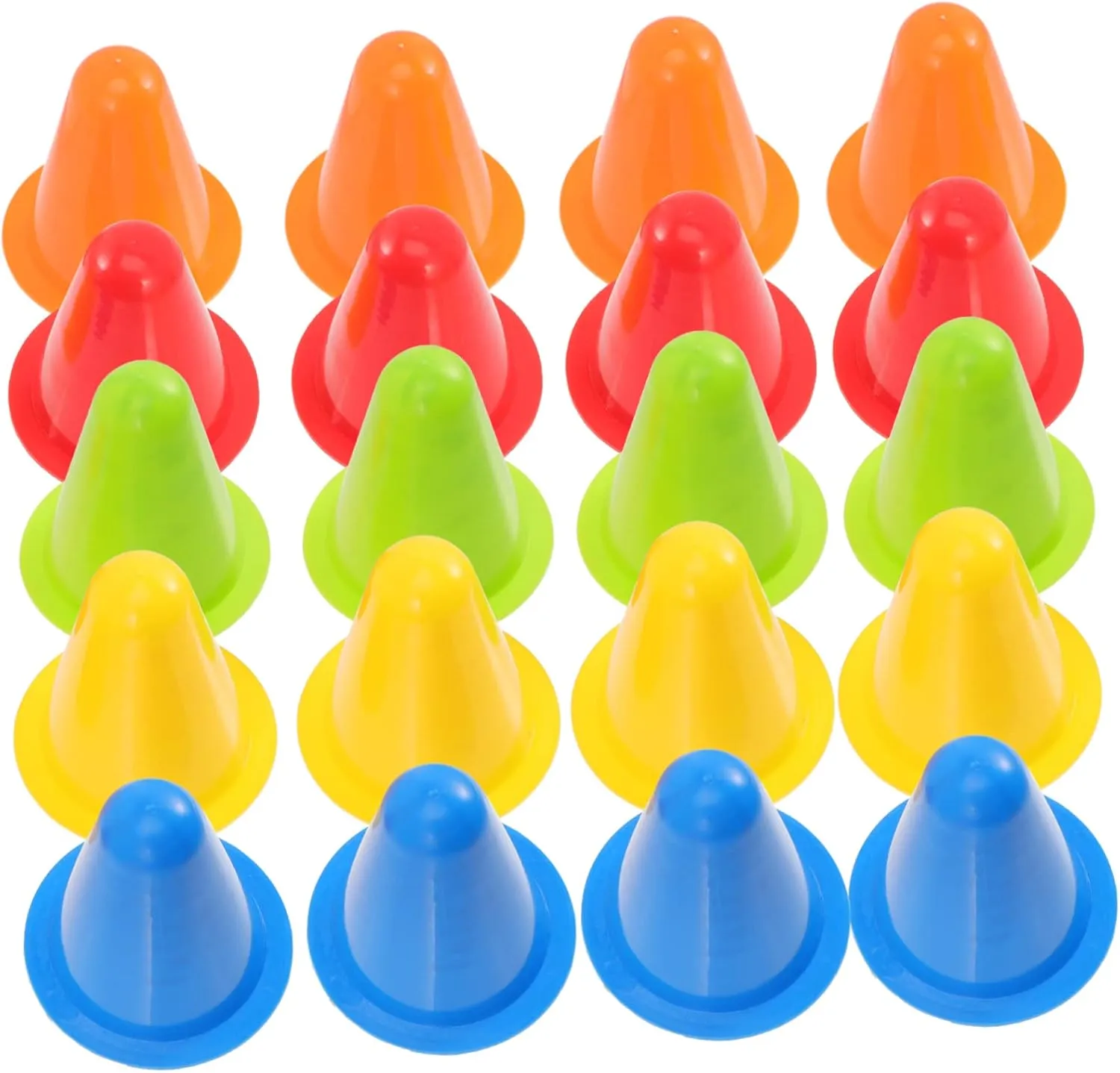 TOYANDONA 25Pcs Bright Sports Marker Cones for Agility Training Roller Skating and Outdoor Activities Stable Flat Bottom Design for Obstacle Courses and Practice Games