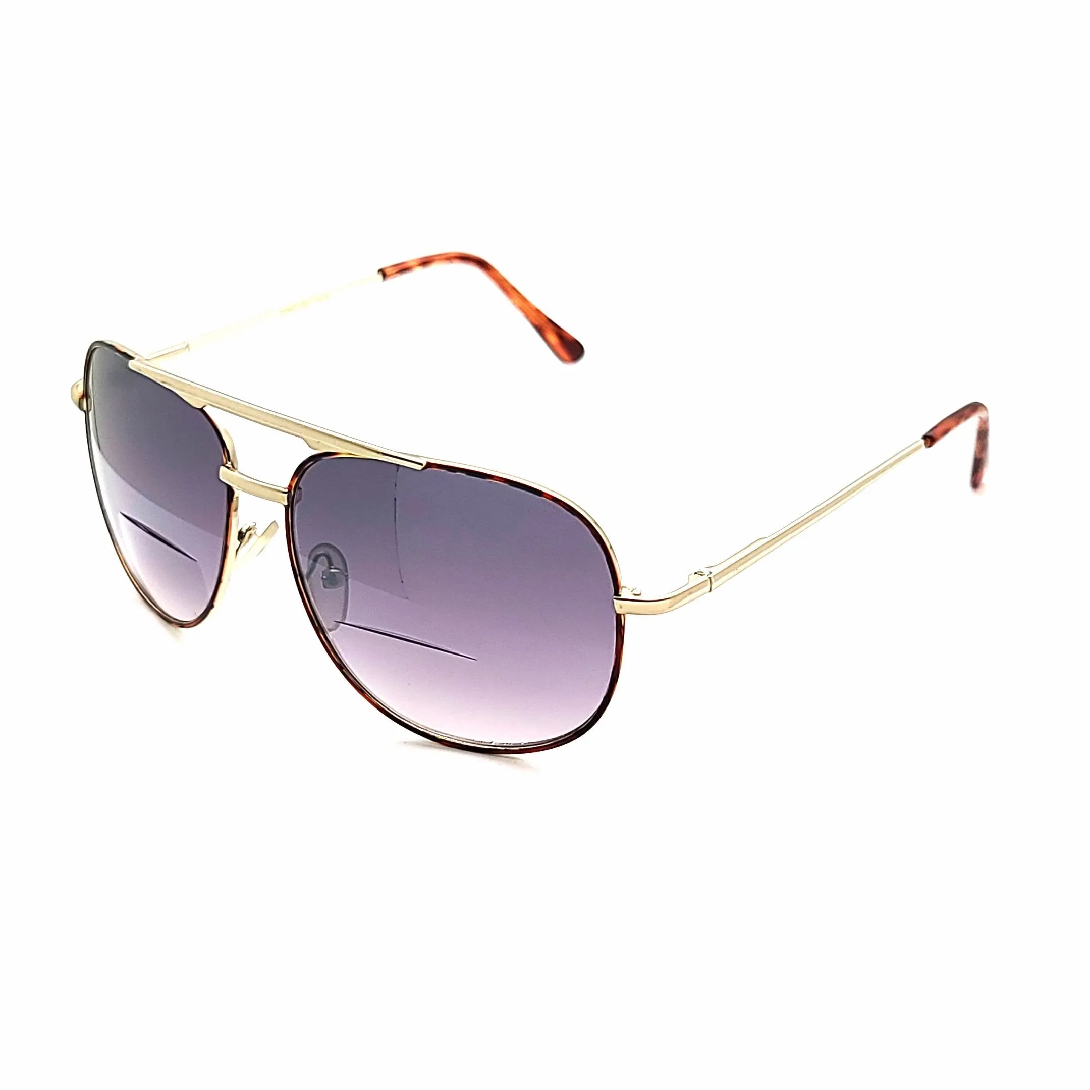 Tune Out Unique Metal Frame Aviator Bifocal Reading Sunglasses