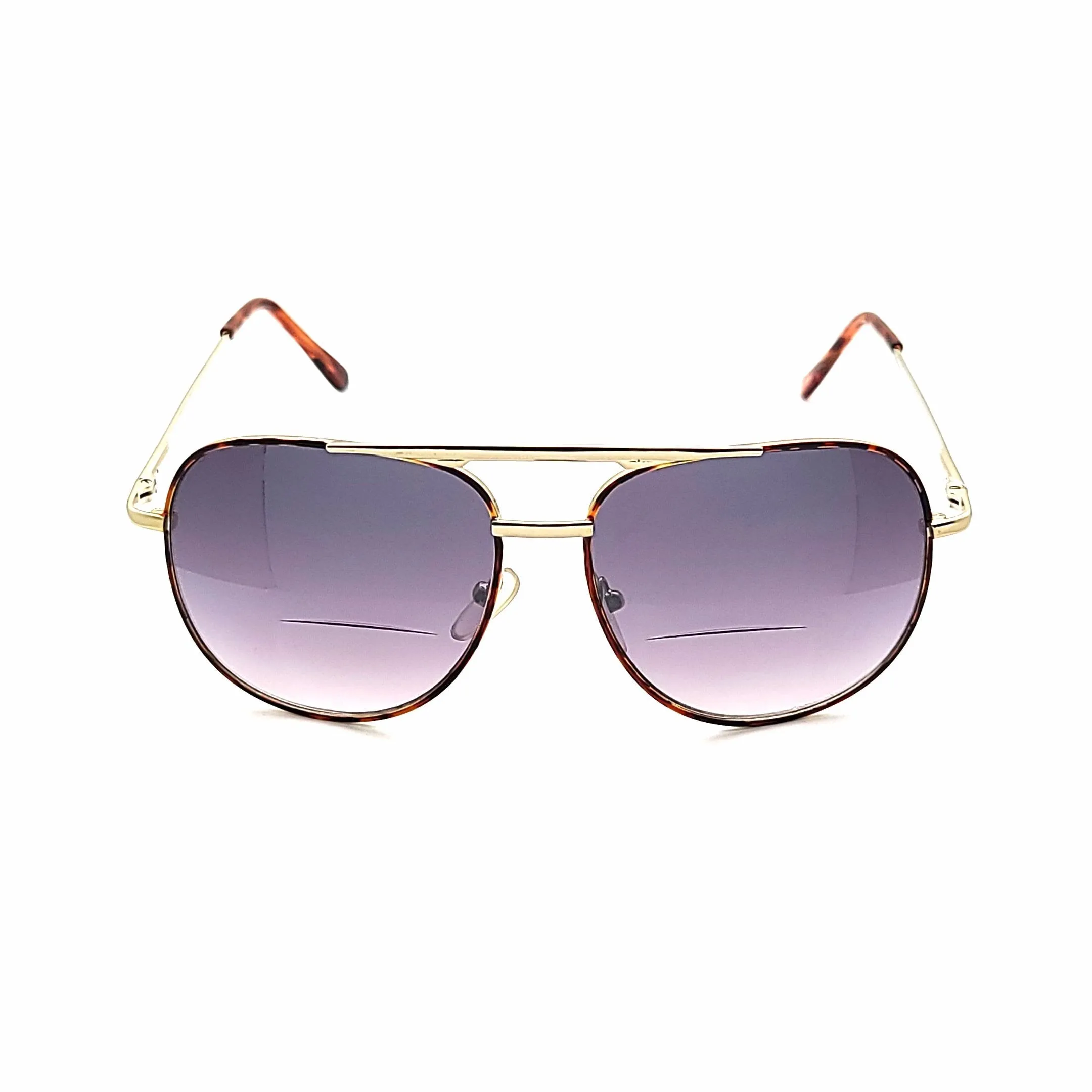 Tune Out Unique Metal Frame Aviator Bifocal Reading Sunglasses