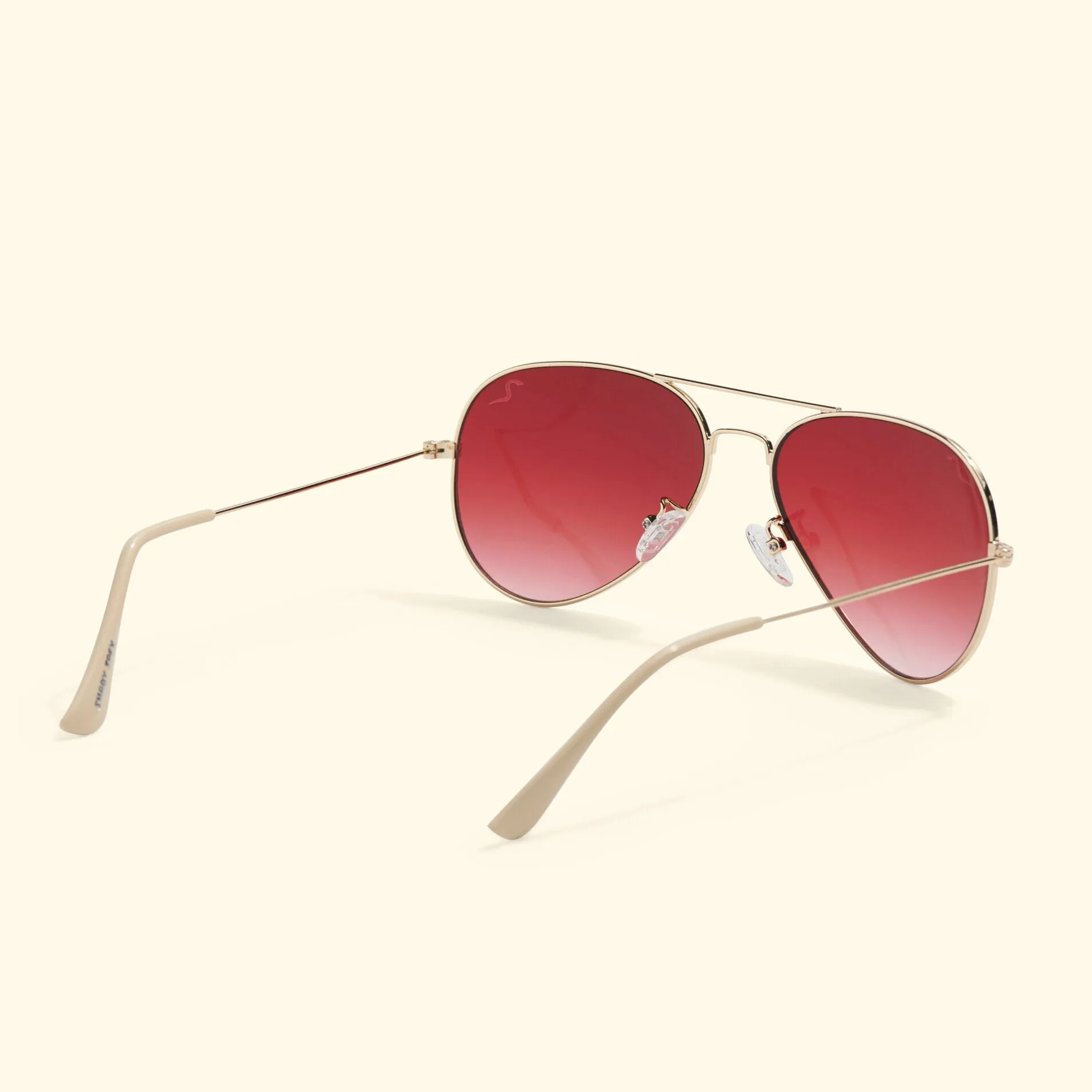 TV EYE Aviators (Gold w/Dark Red Gradient Lense)