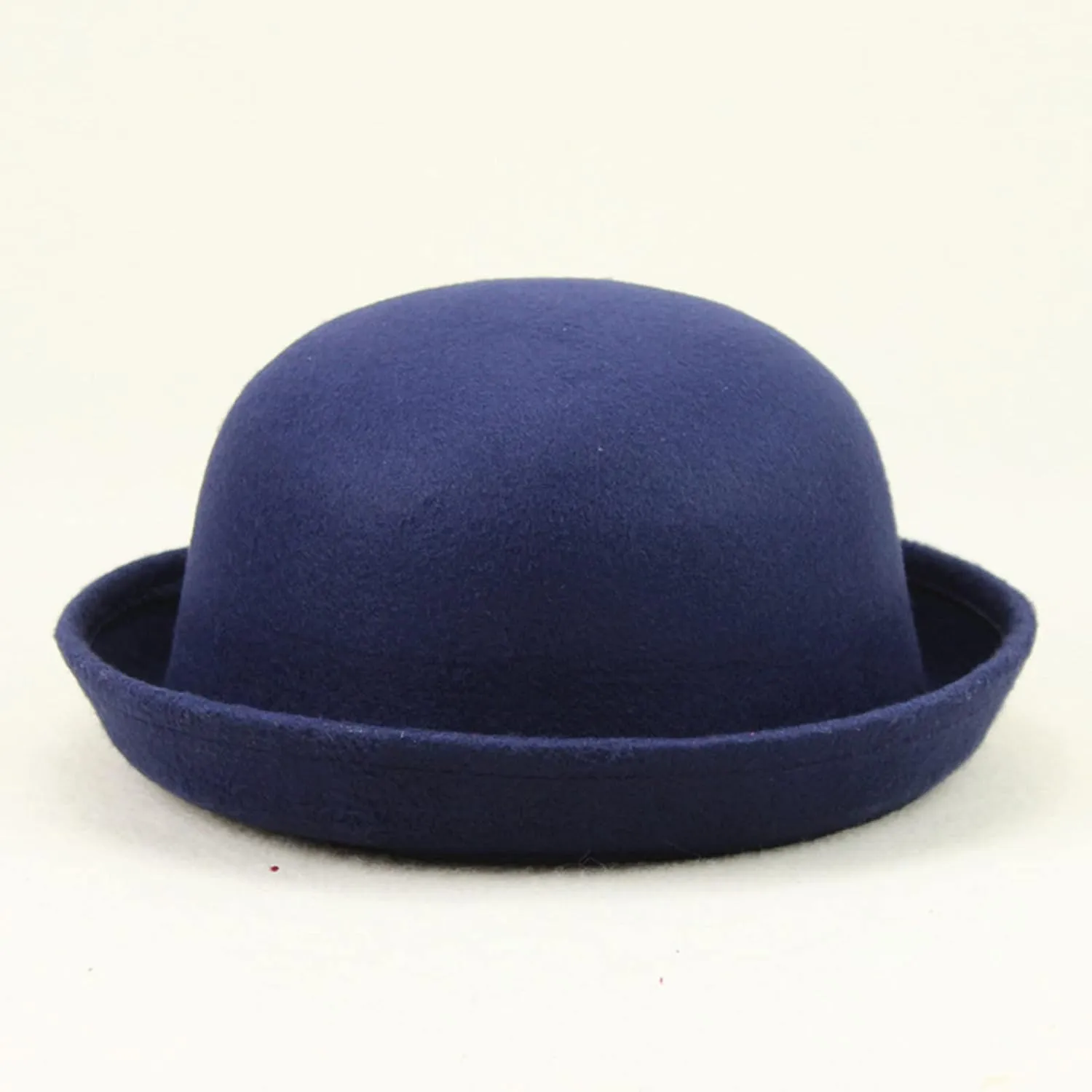 Women Felt Hat, Bucket Hat, Adjustable Vintage Bowler Suede Wool Hat with Bowknot Fall Bell Round Cap