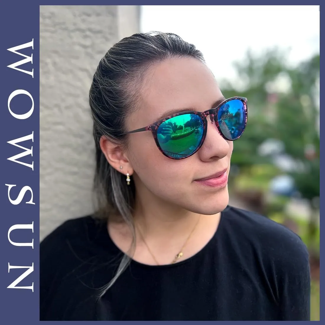 WOWSUN Retro sunglasses womens 2024 trendy round classic glasses