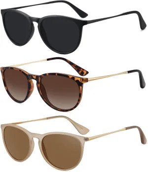 WOWSUN Retro sunglasses womens 2024 trendy round classic glasses