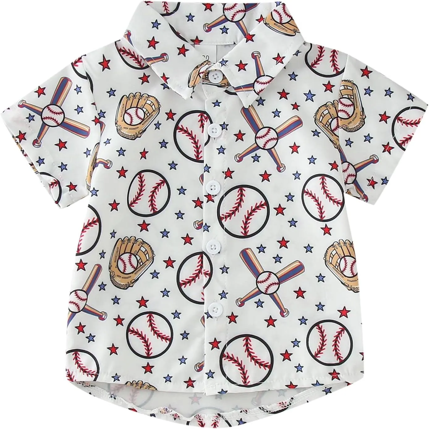 Youth Boys Baseball Prints Polo Tshirt Toddler Gentleman Tops Summer Outwear Child Cotton Sports Athletic Cute Blouse
