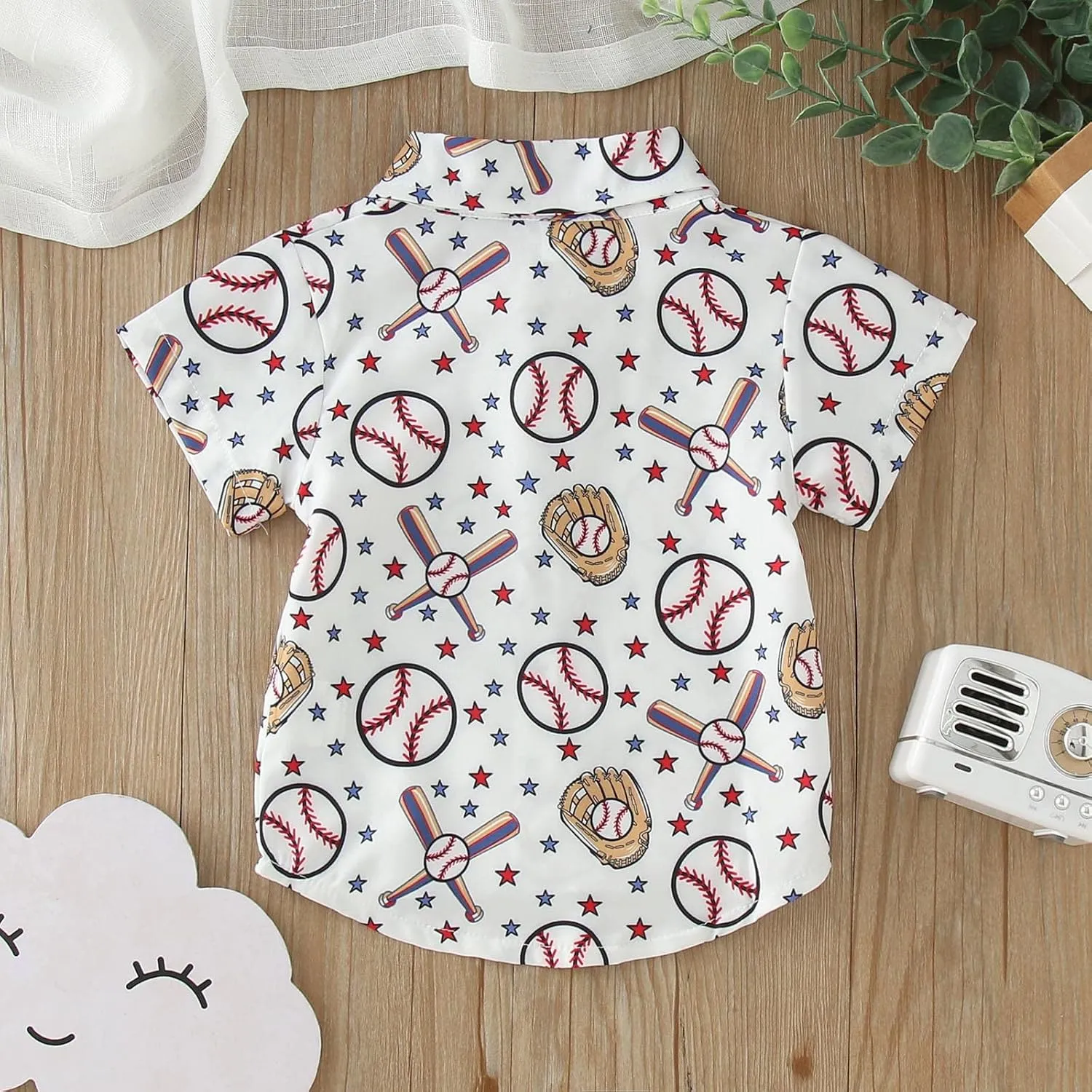 Youth Boys Baseball Prints Polo Tshirt Toddler Gentleman Tops Summer Outwear Child Cotton Sports Athletic Cute Blouse